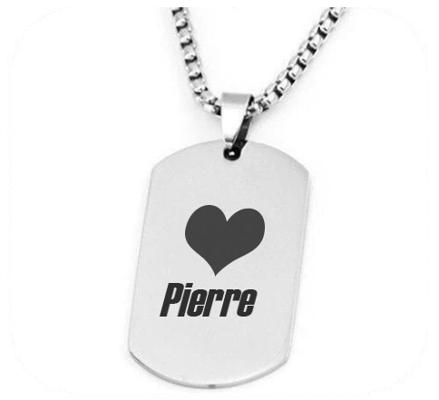 Chainette Plaque Argentée personnalisable double face