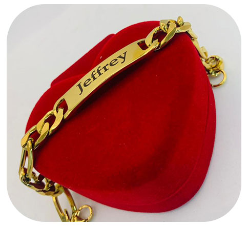 Gourmette moyen plaqué or personnalisée