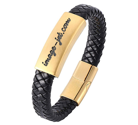 Gourmette Tissée en or plaqué personnalisée