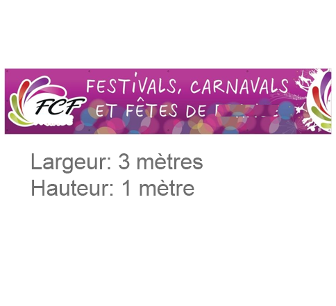 Banderole évènementielle 3m x 1m