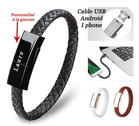 Bracelet câble de charge et transfert données