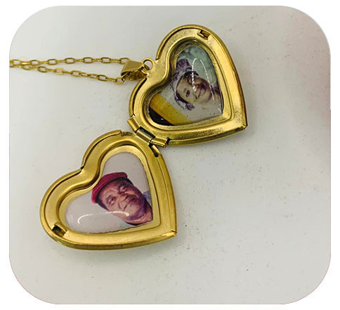 Chainette en coeur avec photo 