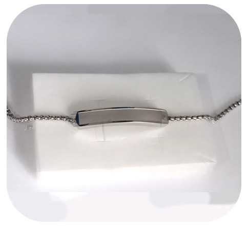 Gourmette block argent